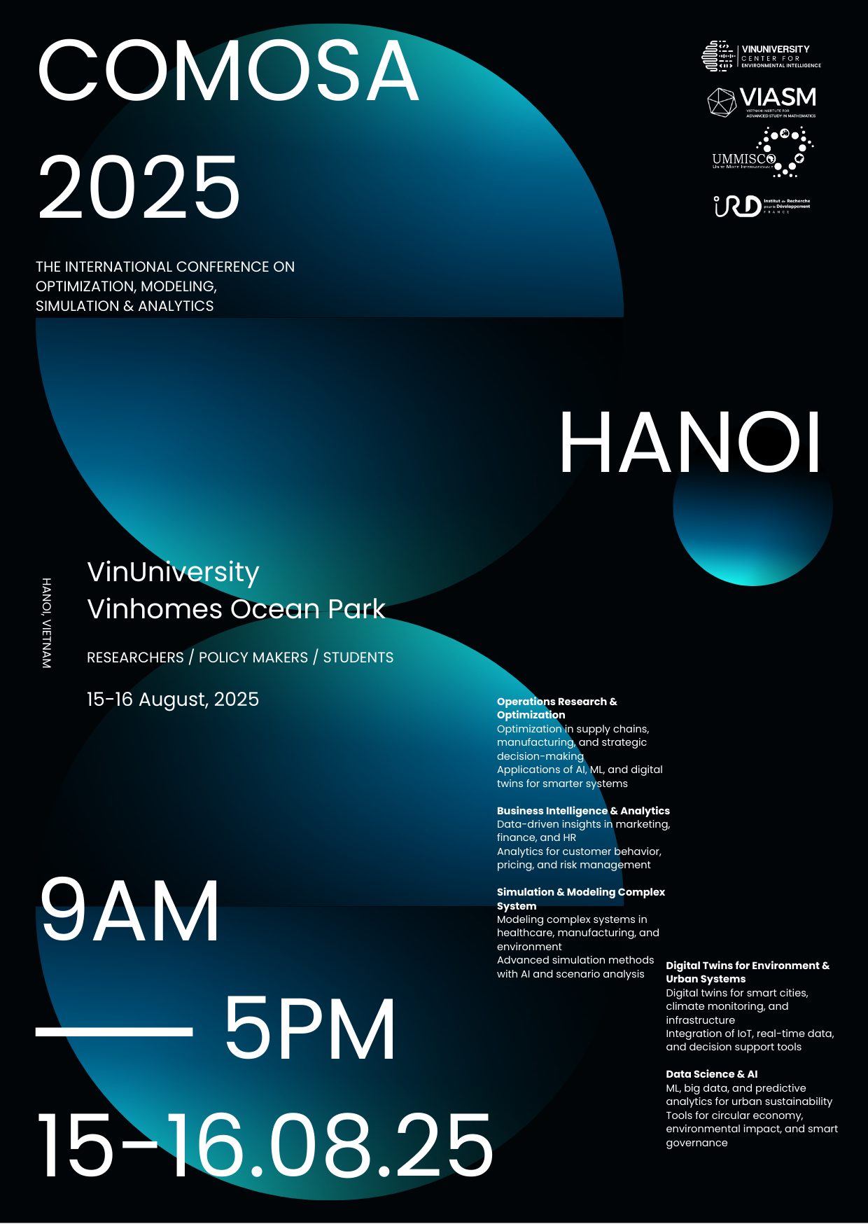 COMOSA2025: The International Conference on Optimization, Modeling, Simulation, and Analytics